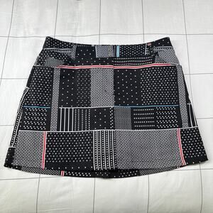 Slazenger Skort Womens 10 Black Golf Polka Dot Patchwork Modest Active Stretch